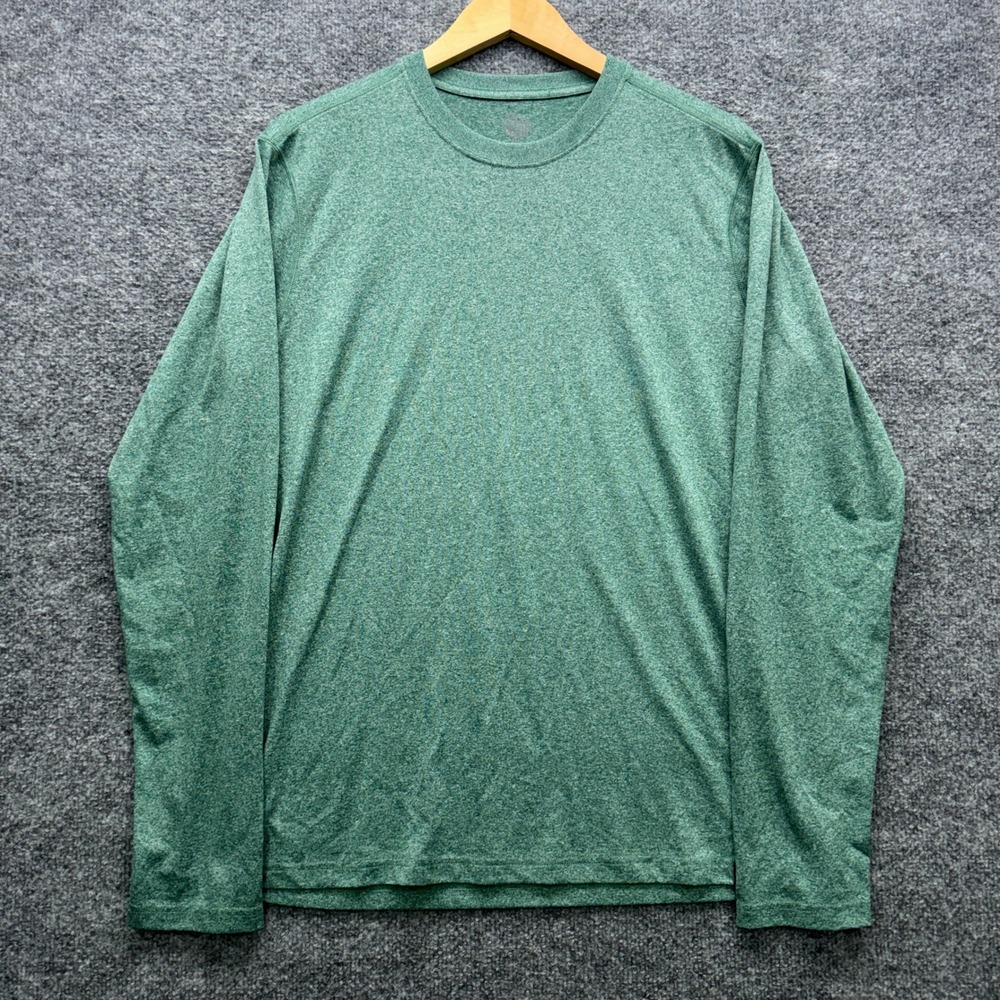 REI Co-op Performance T-Shirt Mens M Green Long Sleeve Moisture Wicking Running